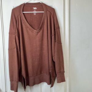 SO waffle knit pullover 1X